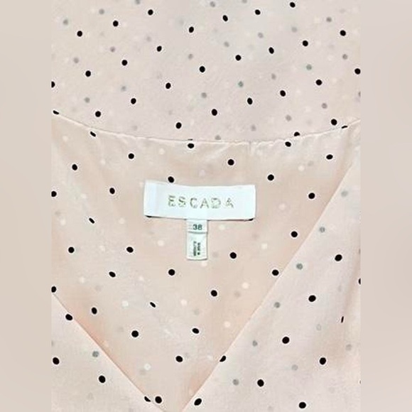 Escada Light Pink Polka Dot Ruffle Dress - Picture 2 of 7